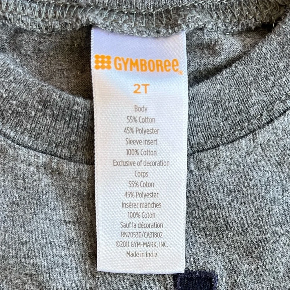 Gymboree Toddler Boy Long Sleeve T-Shirt Shake On It Paw Print Dog Gray White 2T